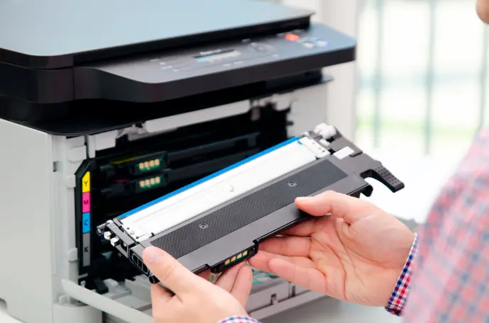 Tonercartridge in een laserprinter