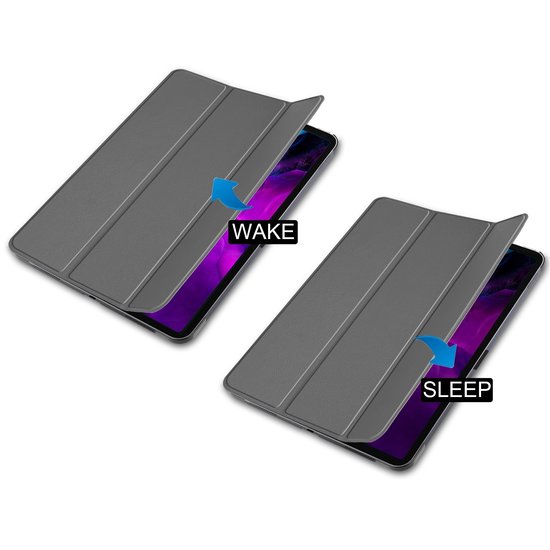 iPad Pro 12.9 2020 hoes - Tri-Fold Book Case - Grijs