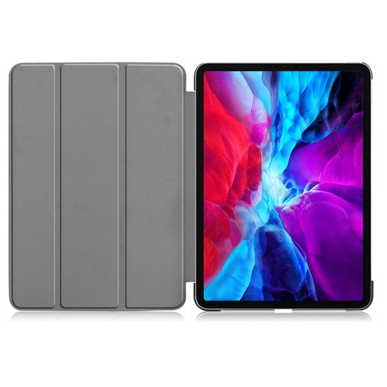 iPad Pro 12.9 2020 hoes - Tri-Fold Book Case - Grijs