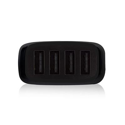 Ewent USB autolader, 4 poort, 9.6A, zwart