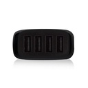 Ewent USB autolader, 4 poort, 9.6A, zwart