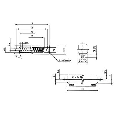 OEM 9 polige D-sub male connector