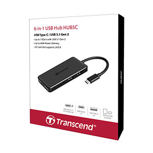 TRANSCEND USB 3.0-Hub with Fast Charging Poort