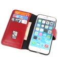 MF Handmade Leer Bookstyle Hoesje voor iPhone SE 2020 / 8 / 7 Rood
