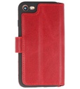 MF Handmade Leer Bookstyle Hoesje voor iPhone SE 2020 / 8 / 7 Rood
