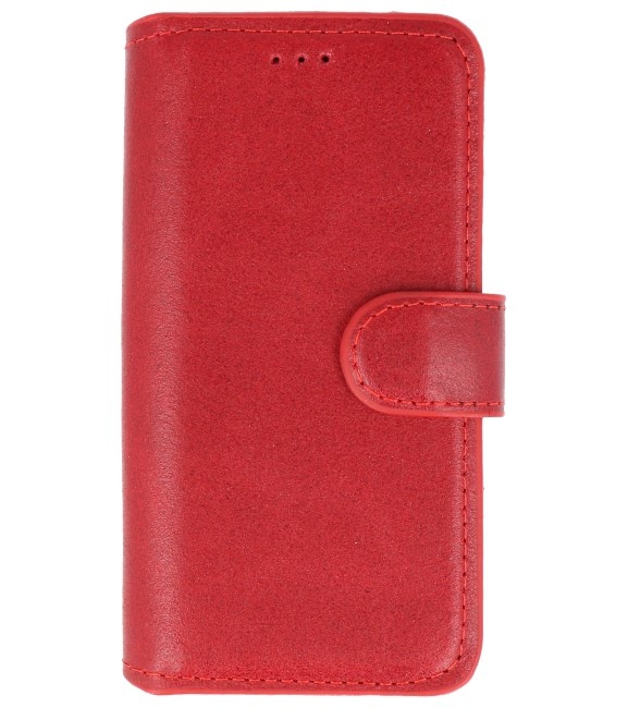MF Handmade Leer Bookstyle Hoesje voor iPhone SE 2020 / 8 / 7 Rood