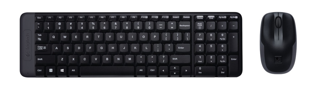 Logitech MK220 - Mini - Draadloos - RF Draadloos - QWERTY - Zwart - Inclusief muis