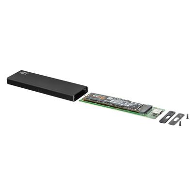 ACT M.2 SATA en NVMe SSD behuizing, USB-C 3.2 Gen2, aluminium