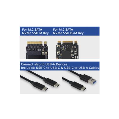 ACT M.2 SATA en NVMe SSD behuizing, USB-C 3.2 Gen2, aluminium