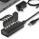 ACT USB Hub 3.2, 7x USB-A, met stroomadapter, zwart