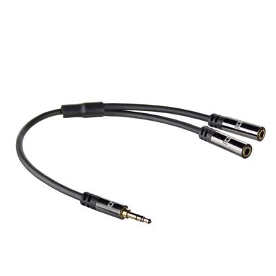 ACT 0,15 meter High Quality audio splitterkabel 3,5 mm stereo jack male - 2x female