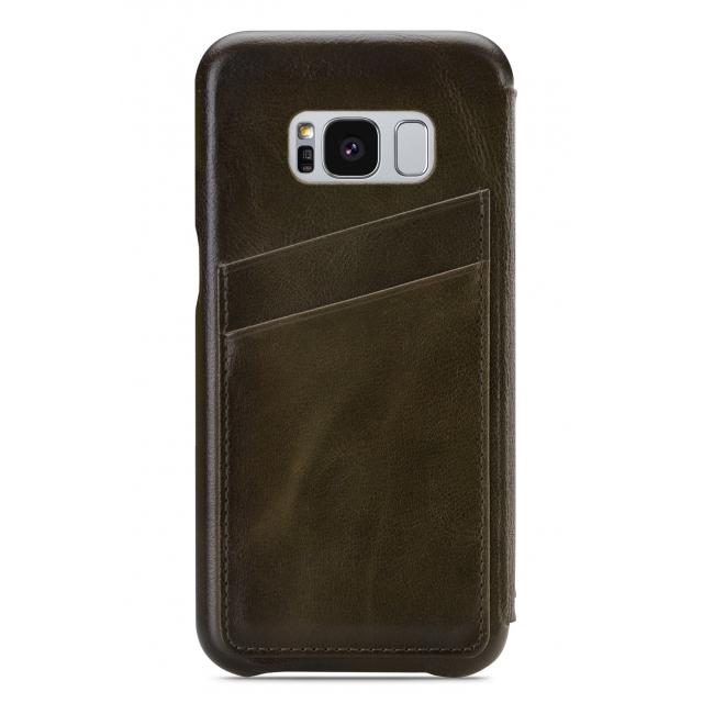 Senza Desire Skinny Leather Wallet Samsung Galaxy S8 Burned Olive