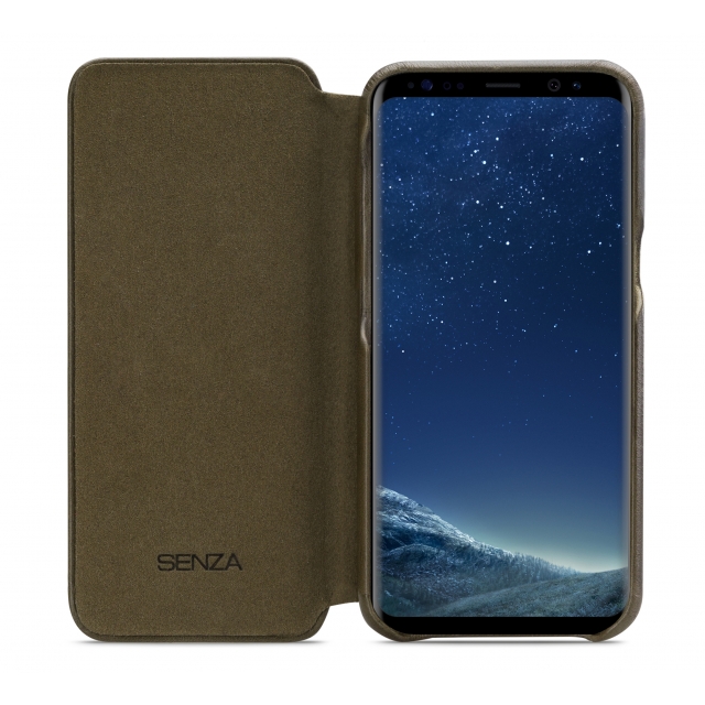 Senza Desire Skinny Leather Wallet Samsung Galaxy S8 Burned Olive