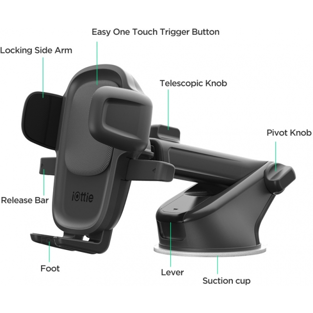 iOttie Easy One Touch 5 Dash/Windshield Mount Black