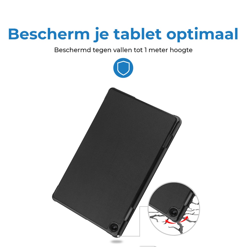 Cover2Day Tablet hoes geschikt voor de Lenovo Tab M10 3rd Gen (2022) - Zwart