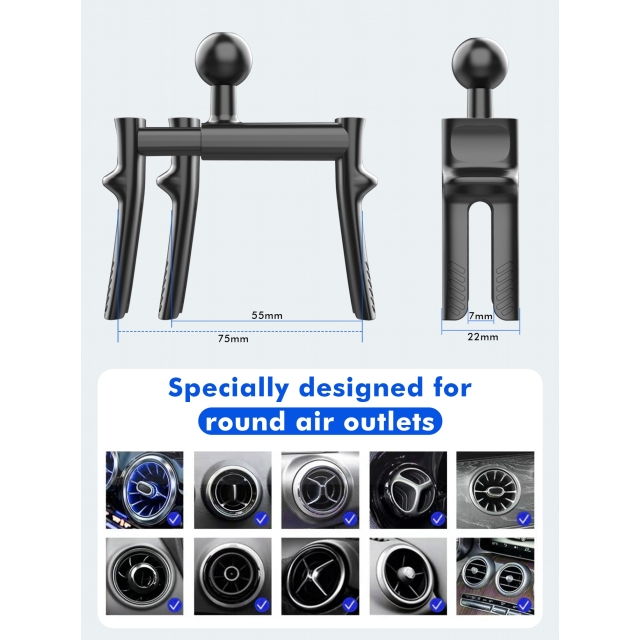 Mobilize Universal Car Holder for Round Air Vent Black