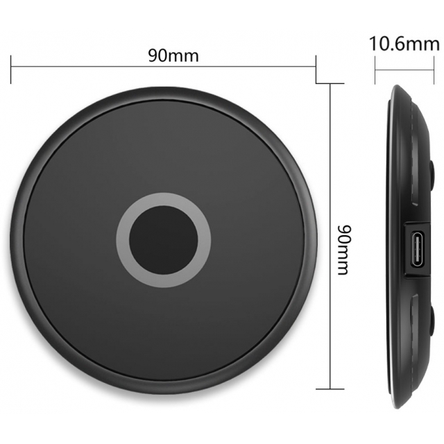 Mobilize Wireless Qi Fast Charger Flat 5W/7.5W/10W/15W Black
