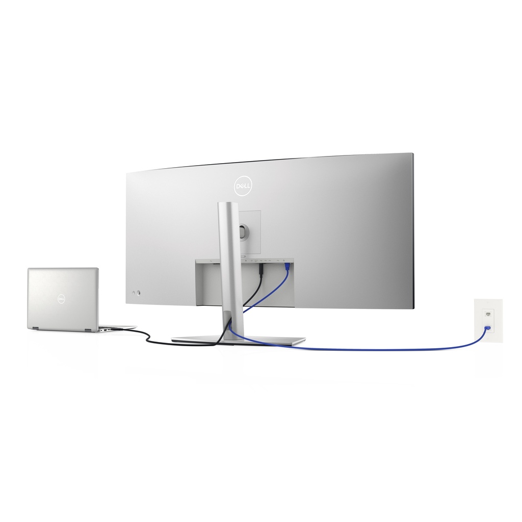 Dell UltraSharp U4021QW Zilver, Zwart 5K curved, achterkant