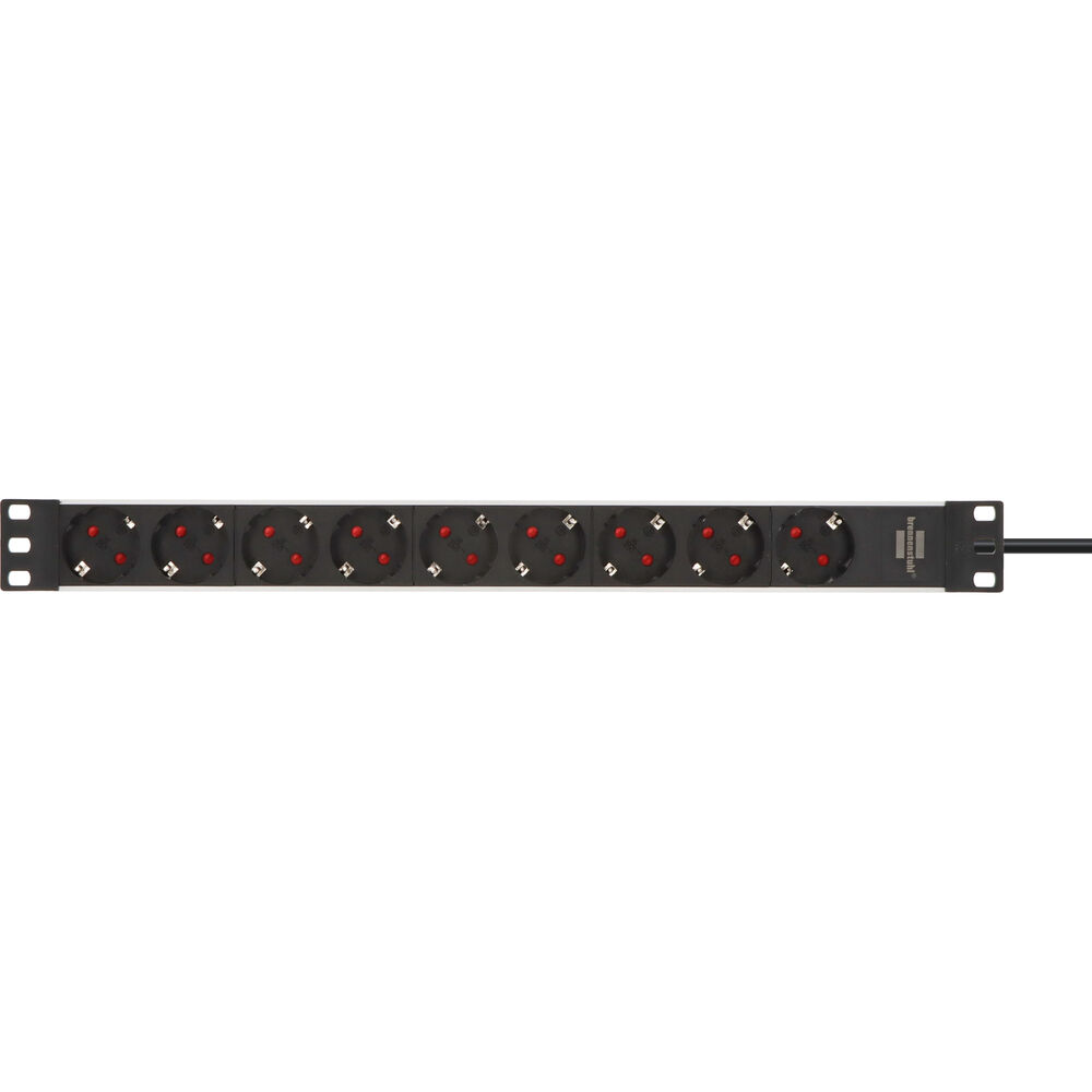 Brennenstuhl stekkerdoos voor patchkast Alu-Line 19" PDU 16A met 9x Type F stopcontacten