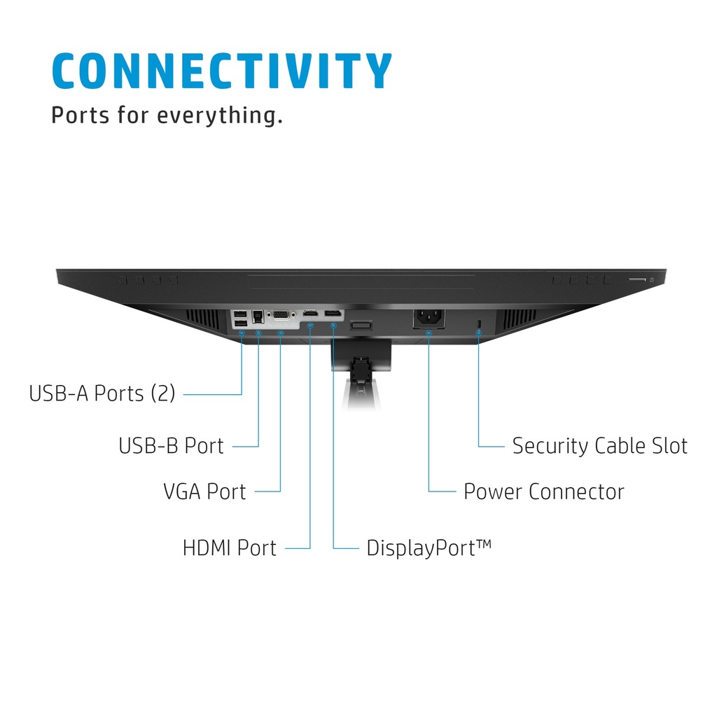 HP E24mv G4 monitor 23.8" FHD met webcam en speakers - aansluitingen