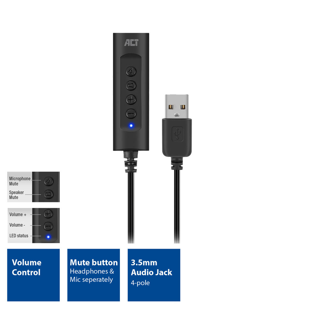 ACT USB-A externe geluidskaart