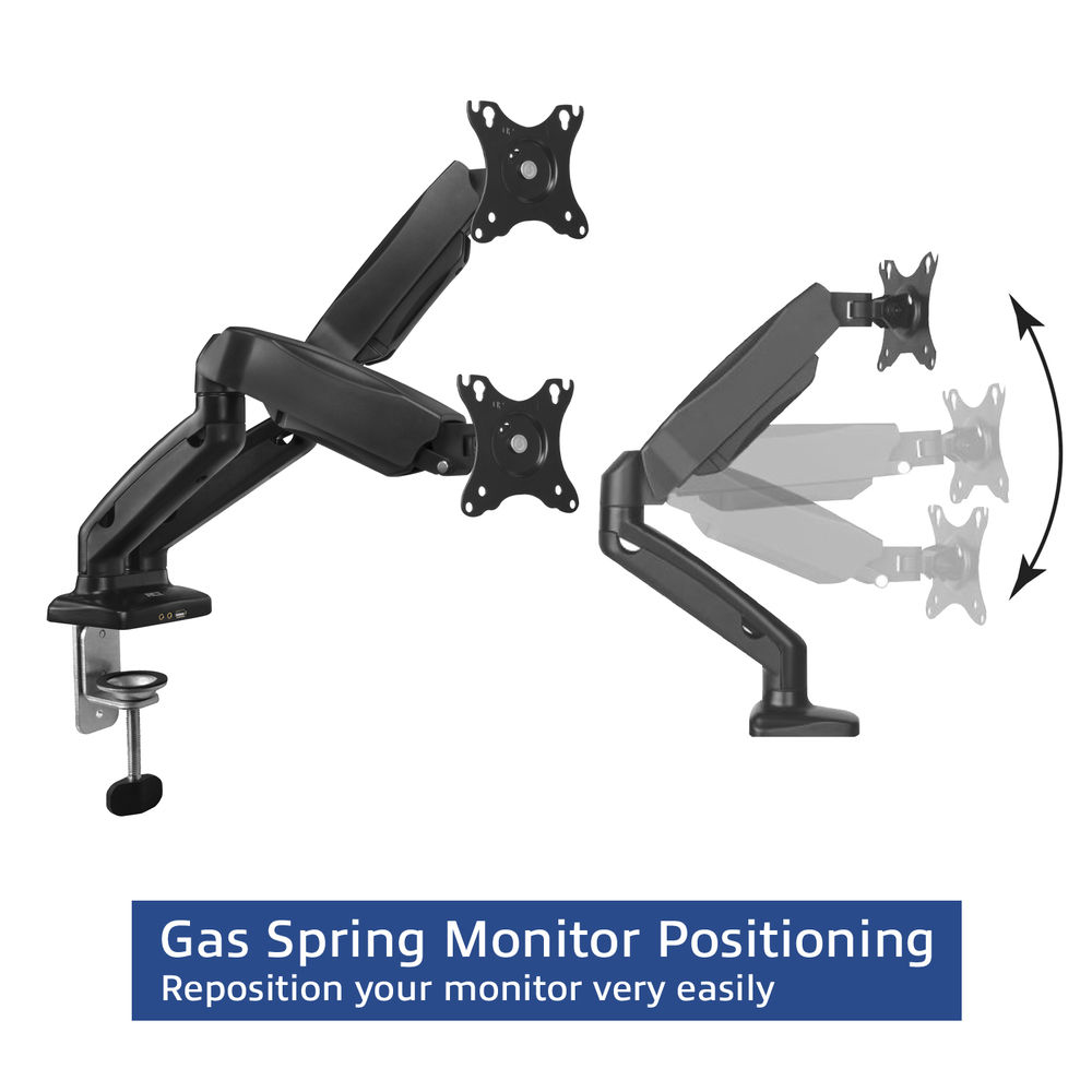 ACT Monitorarm office met gasveer, 2 schermen