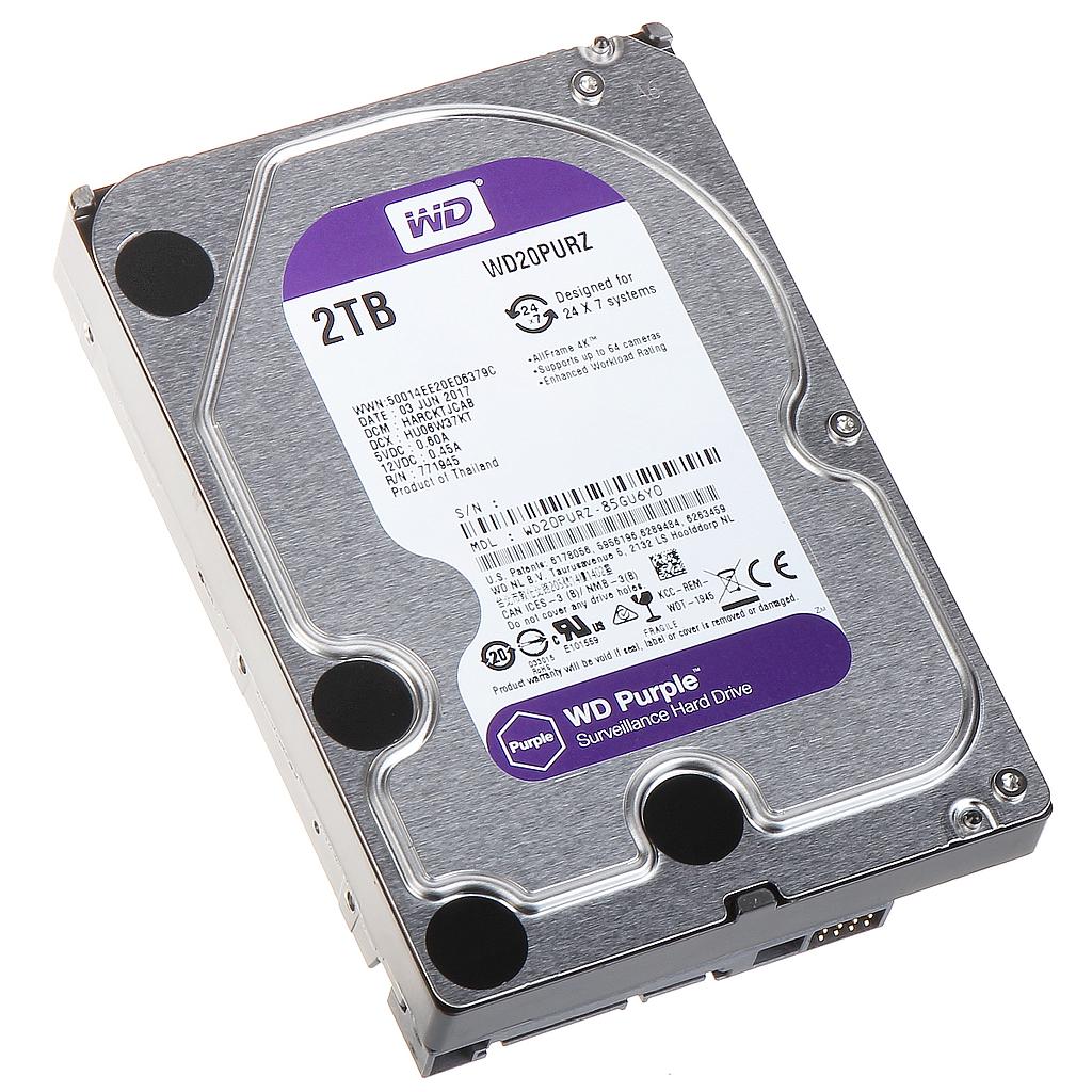 WD Purple WD20PURZ 2 TB 3.5" Internal Hard Drive - SATA