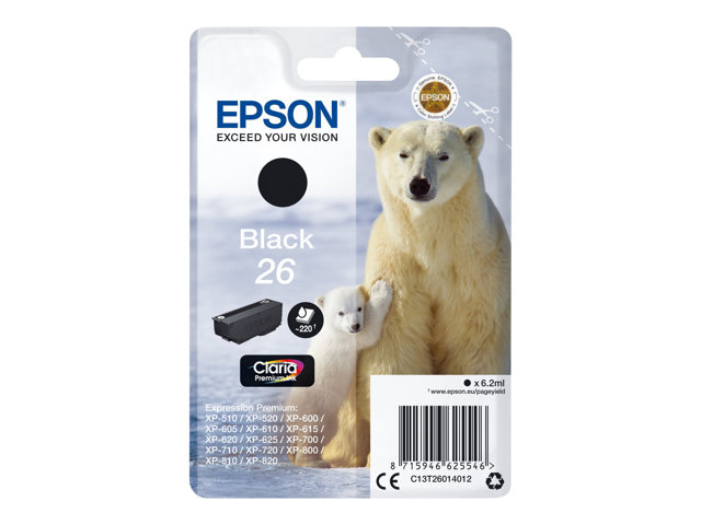 Epson 26 inktcartridge zwart 6.2ml 220 paginas 1-pack
