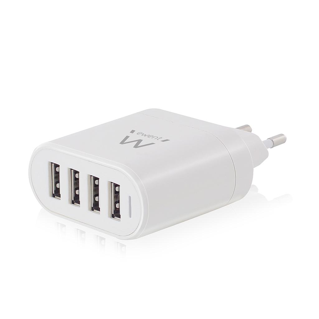 Ewent 4-Poorts Smart USB Lader 4.5A EW1304