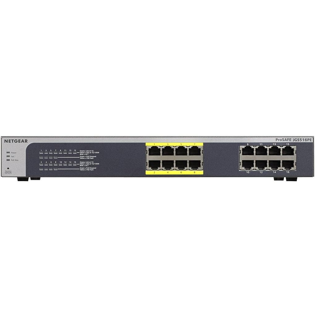 Netgear Prosafe Gigabit Plus 16 poorts waarvan 8 PoE