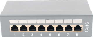 Patchpaneel 8-poorts CAT6