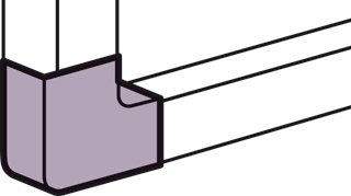 Legrand/ Van Geel DLP Snap on verticaal hoekstuk wandgoot, kunststof, zuiver wit, (bxd) 105x50mm