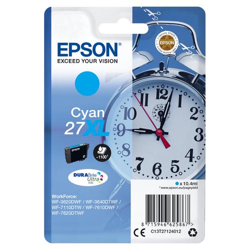 Epson Alarm clock Singlepack Cyan 27XL DURABrite Ultra Ink