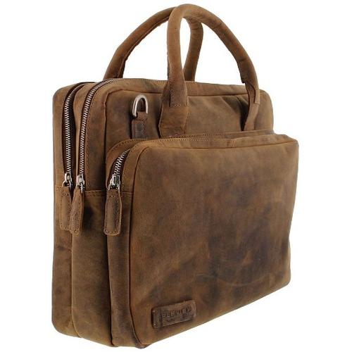 Plevier Galileo Laptoptas 15.6" Plantaardig gelooid leer Bruin