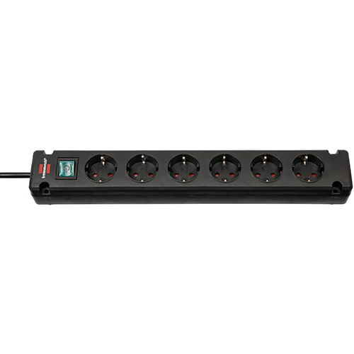 Brennenstuhl 1150650316 Bremounta, stekkerdoos, 6 sockets, 3m, zwart