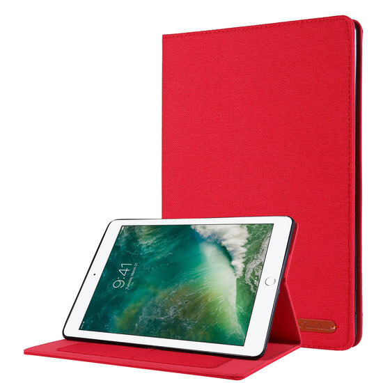 iPad 10.2 inch (2019) hoes - Book Case met Soft TPU houder - Rood