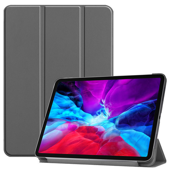 iPad Pro 12.9 2020 hoes - Tri-Fold Book Case - Grijs