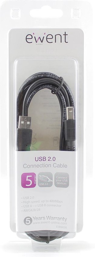 Ewent EW9626 - USB 2.0 verlengkabel 5m
