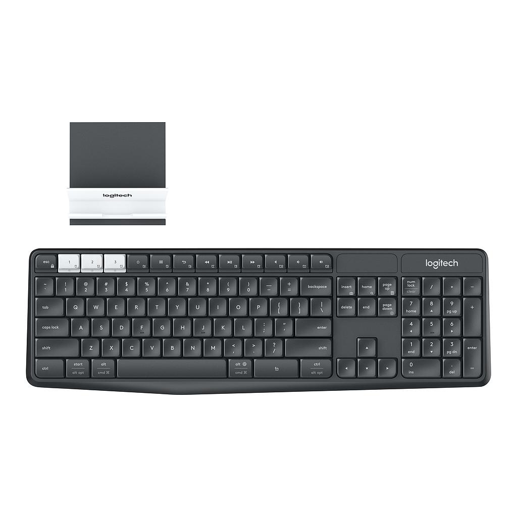 Logitech K375s - Standaard - Draadloos - RF-draadloos + Bluetooth - Mechanische keyswitch - QWERTY - Grafiet - Wit