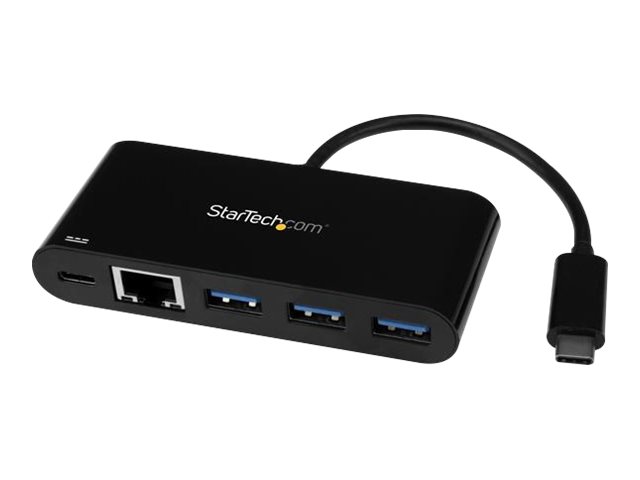 StarTech.com USB-C naar Ethernet adapter met 3 poorts USB 3.0 hub en Power Delivery