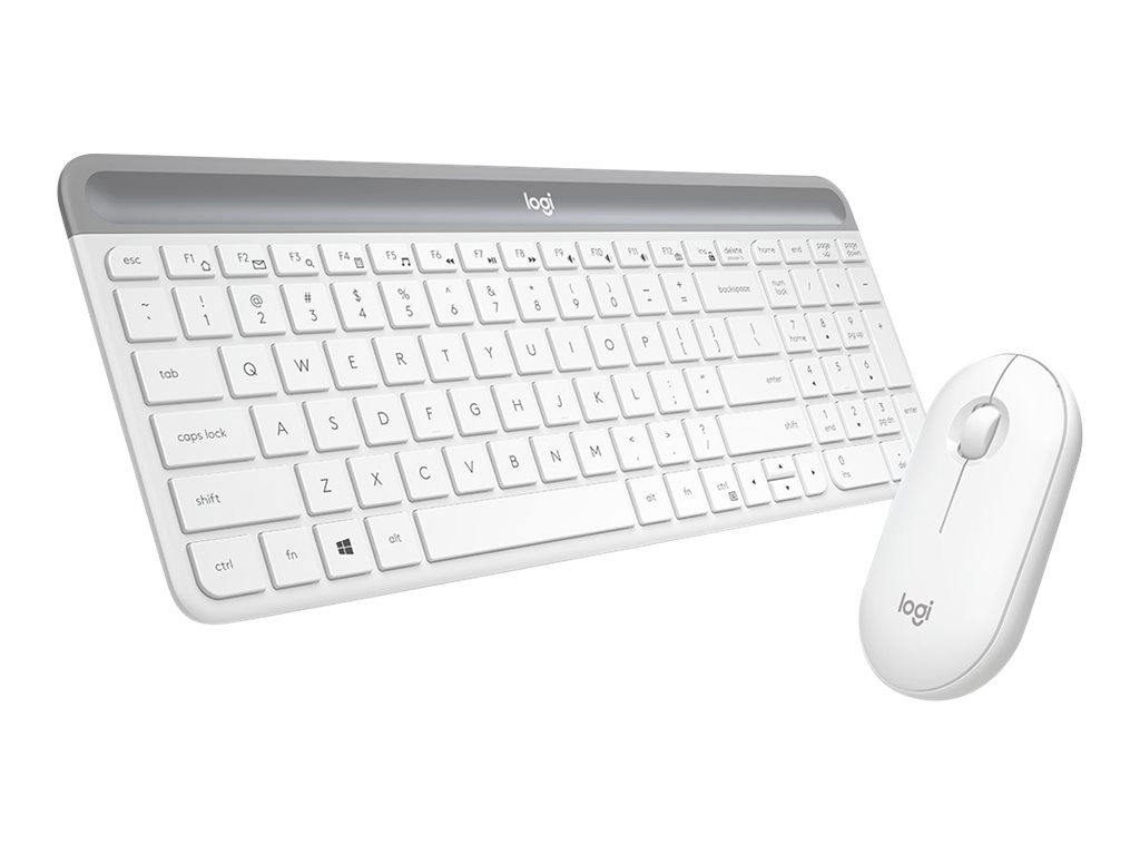 Logitech MK470 - Standaard - RF Draadloos - QWERTY - Wit - Inclusief muis