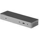 StarTech.com TB3CDK2DHUE - Bedraad - Thunderbolt 3 - 96 W - 3,5 mm - Zwart - Grijs - 40 Gbit/s Docking