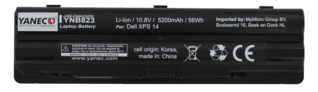Yanec Laptop Accu 5200mAh voor Dell XPS-14Z