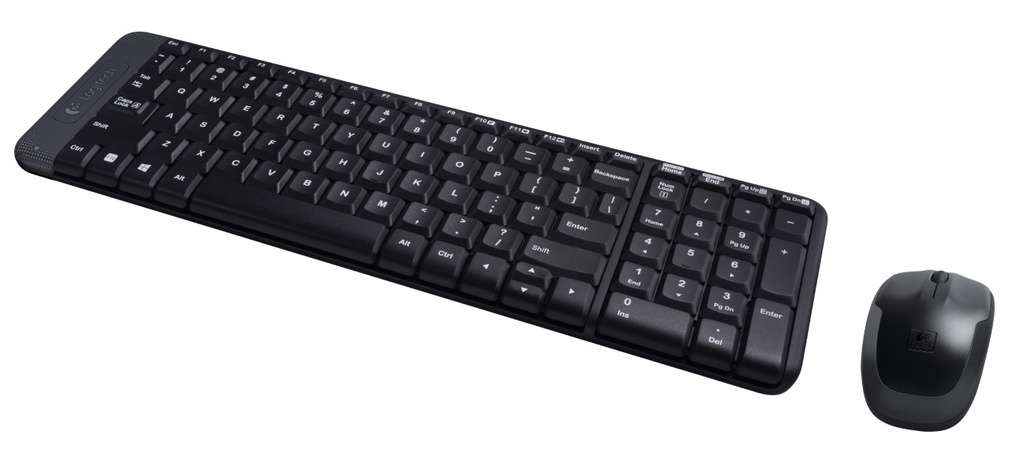 Logitech MK220 - Mini - Draadloos - RF Draadloos - QWERTY - Zwart - Inclusief muis