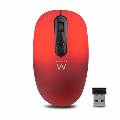 Ewent EW3227 Draadloze RF 1000 DPI Muis - Zwart,Rood