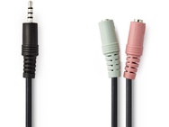 Nedis - 3.5mm male to 2x3.5mm female - 0.2 meter