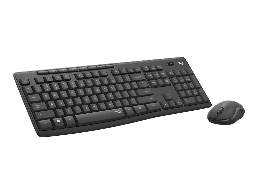 Logitech MK295 Silent Wireless Combo - Standaard - RF Draadloos - QWERTY - Zwart - Inclusief muis