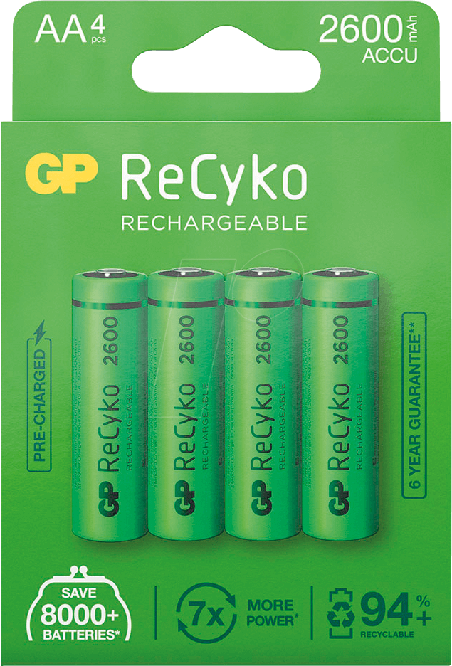 GP Battery 4 GP Accus ReCyko+ Micro AAA 950 mAh - Batterij - Micro (AAA)