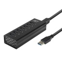 ACT USB Hub 3.2, 7x USB-A, met stroomadapter, zwart