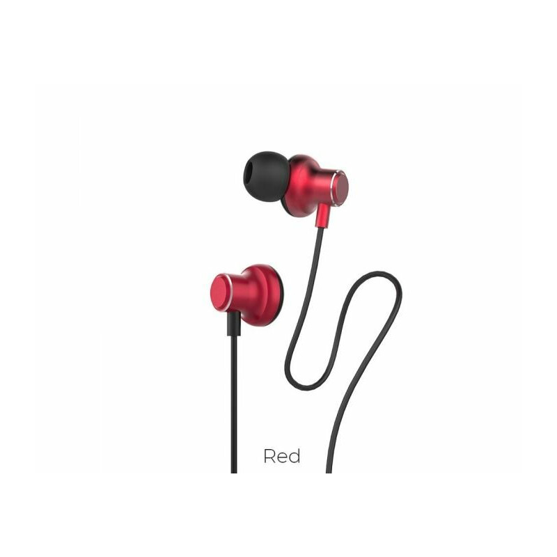 Hoco Magic Sound red wired earphones with microphone